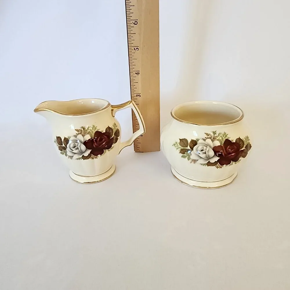 Vintage Sadler England Floral Pattern Cream and Sugar Set